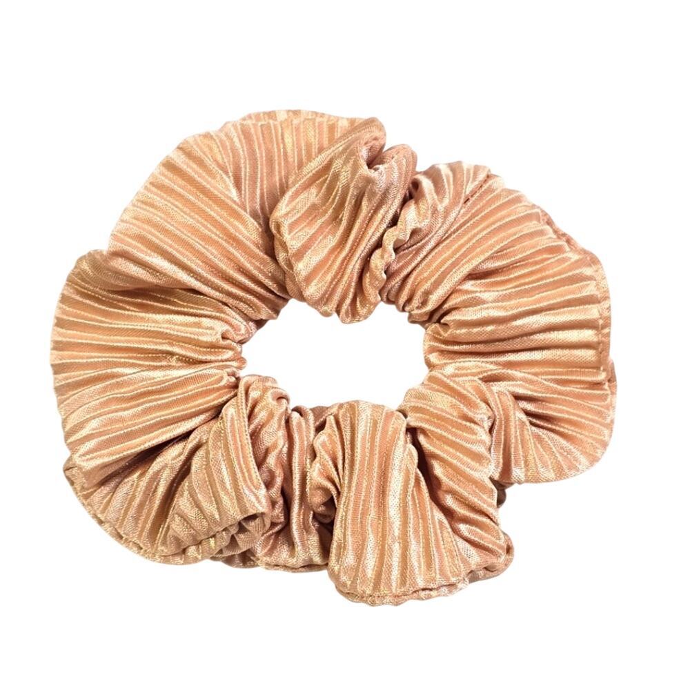 Gold Pleat Accessories Scrunchie Hair Tie Hair Band Stretch‎ Handmade SB28